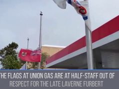Union Gas Flags At Half Staff Out Of Respect For LaVerne Furbert, Feb 1 2021