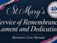 St. Mary’s Church Service Of Lament, Remembrance And Dedication, Sept 13 2026